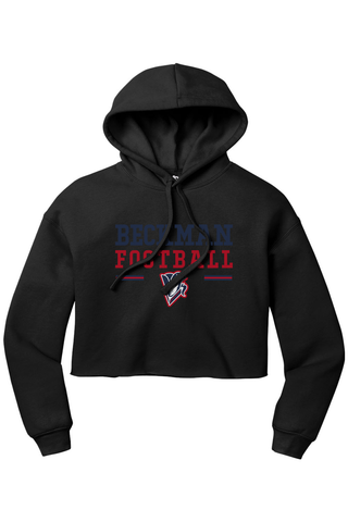 Beckman Patriots Women’s Sponge Fleece Cropped Fleece Hoodie - Lifestyle Beckman Football Edition