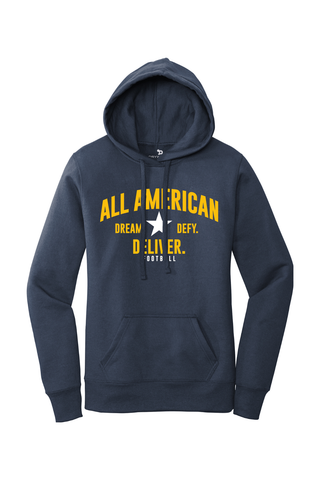 ALL AMERICAN Ladies Core Fleece Pullover Hooded Sweatshirt - DREAM DEFY DELIVER EDITION
