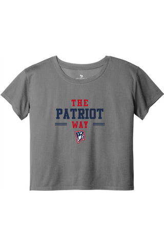 Beckman Patriots Ladies PosiCharge® Draft Crop Tee - Lifestyle Patriot Way Edition