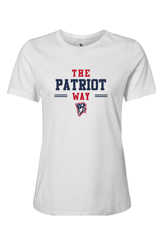 Beckman Patriots Women’s Relaxed Jersey Short Sleeve Tee - Lifestyle 5