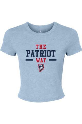 Beckman Patriots Women's Micro Rib Baby Tee - Lifestyle Patriot Way Edition