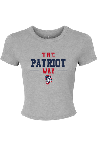Beckman Patriots Women's Micro Rib Baby Tee - Lifestyle Patriot Way Edition
