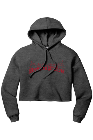 Beckman Patriots Women’s Sponge Fleece Cropped Fleece Hoodie - Lifestyle Burniing Creed Edition
