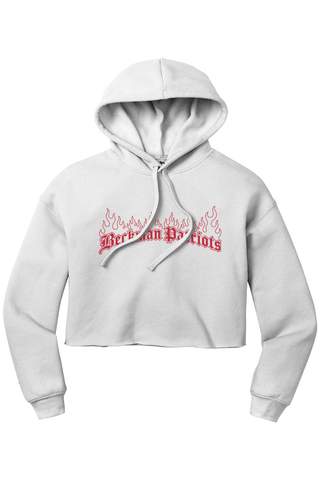 Beckman Patriots Women’s Sponge Fleece Cropped Fleece Hoodie - Lifestyle Burniing Creed Edition