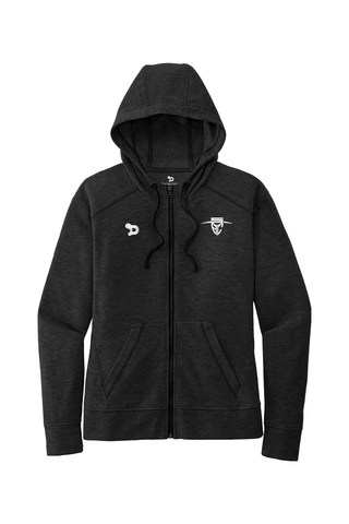 Santa Ana College - SAC Collection Ladies PosiCharge Tri-Blend Wicking Fleece Full-Zip Hooded Jacket