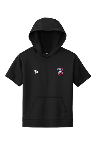Beckman Patriots Youth Sport-Wick Fleece Short Sleeve Hooded Pullover