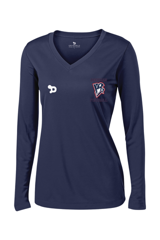 Beckman Football Ladies PosiCharge Competitor Long Sleeve V-Neck Tee