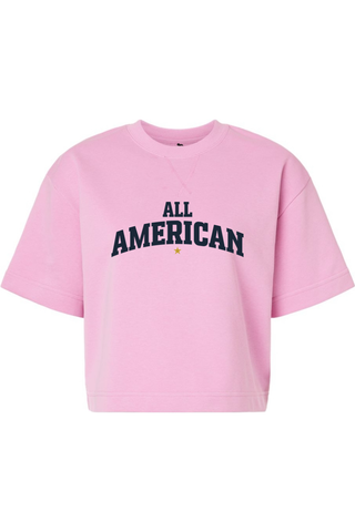 ALL AMERICAN Women's French Terry Mid-Length Boxy Top - Lifestyle Behind The Game