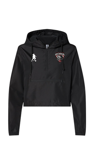 Roma FC Women's Lightweight Quarter-Zip Pullover Crop Windbreaker