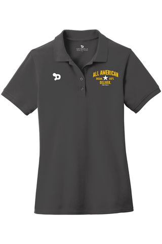 ALL AMERICAN Ladies Combed Ring Spun Pique Polo - DREAM DEFY DELIVER EDITION
