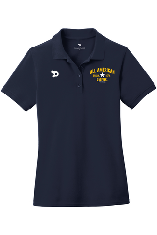 ALL AMERICAN Ladies Combed Ring Spun Pique Polo - DREAM DEFY DELIVER EDITION