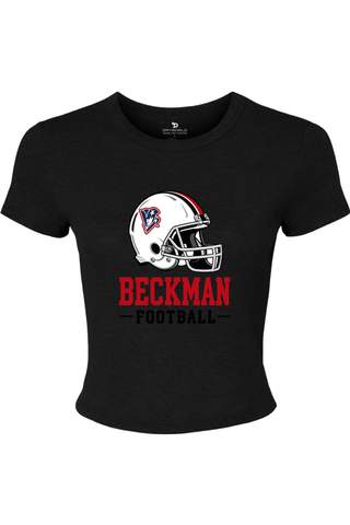 Beckman Patriots Women's Micro Rib Baby Tee - Lifestyle Helmet Pride Edition