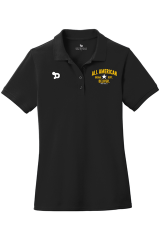 ALL AMERICAN Ladies Combed Ring Spun Pique Polo - DREAM DEFY DELIVER EDITION