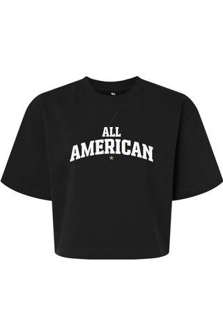 ALL AMERICAN Women's French Terry Mid-Length Boxy Top - Lifestyle Behind The Game