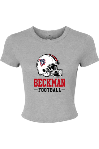 Beckman Patriots Women's Micro Rib Baby Tee - Lifestyle Helmet Pride Edition