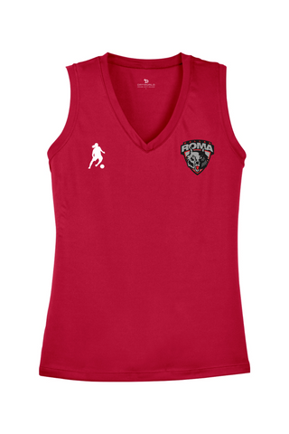 Roma FC Ladies Sleeveless PosiCharge Competitor V-Neck Tee