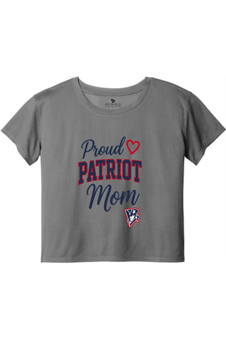 Beckman Patriots Ladies PosiCharge® Draft Crop Tee - Lifestyle Patriot Mom Edition