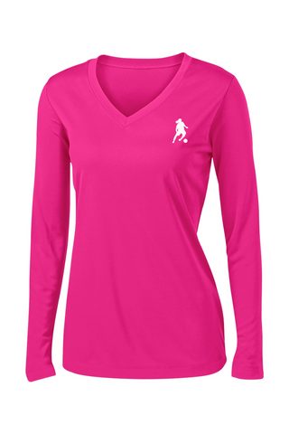 Ronaldinho Team Womens Long Sleeve V-Neck Tee