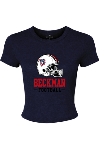 Beckman Patriots Women's Micro Rib Baby Tee - Lifestyle Helmet Pride Edition