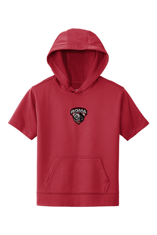 ROMA FC Youth Sport-Wick Fleece Short Sleeve Hooded Pullover