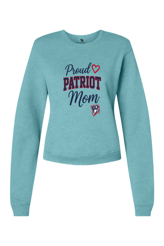 Beckman Patriots Women's Sponge Fleece Classic Crewneck Sweatshirt - Lifetyle Patriot Mom Edition