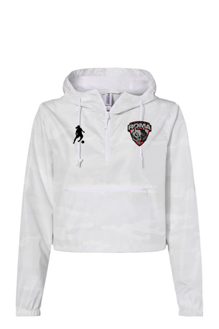 Roma FC Women's Lightweight Quarter-Zip Pullover Crop Windbreaker