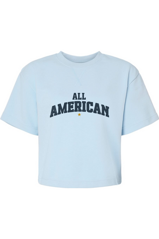 All American Women's French Terry Mid-Length Boxy Top - Lifestyle Beyond The Game