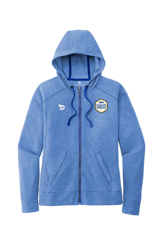 Summer Showcase Ladies PosiCharge Tri-Blend Wicking Fleece Full-Zip Hooded Jacket
