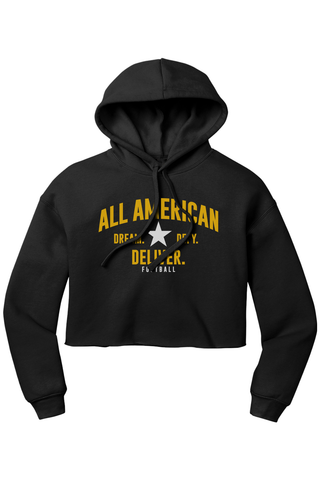 ALL AMERICAN Women’s Sponge Fleece Cropped Fleece Hoodie - DREAM DEFY DELIVER EDITION