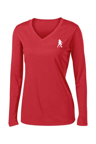 Ronaldinho Team Womens Long Sleeve V-Neck Tee