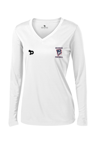 Beckman Football Ladies PosiCharge Competitor Long Sleeve V-Neck Tee
