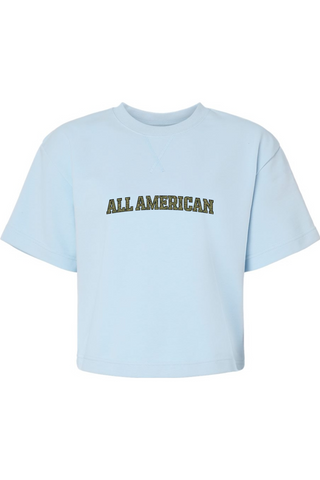 All American Women's French Terry Mid-Length Boxy Top - Lifestyle