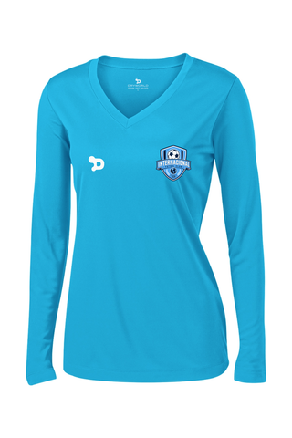 Internacional Ladies PosiCharge Competitor Long Sleeve V-Neck Tee