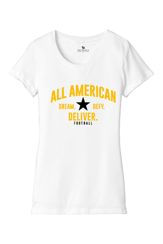 ALL AMERICAN Women’s Triblend Short Sleeve Tee - DREAM DEFY DELIVER EDITION