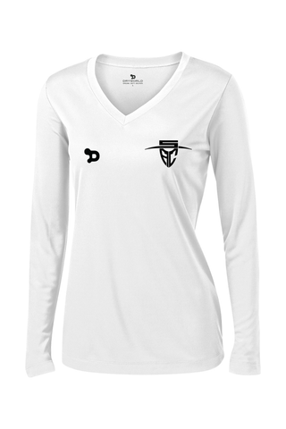 Santa Ana College - SAC Collection Ladies PosiCharge Competitor Long Sleeve V-Neck Tee