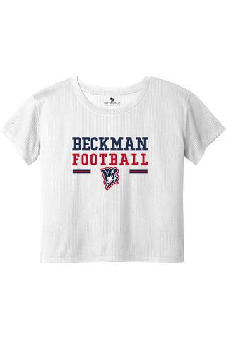 Beckman Patriots Ladies PosiCharge® Draft Crop Tee - Lifestyle Beckman Football Edition