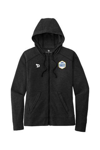Summer Showcase Ladies PosiCharge Tri-Blend Wicking Fleece Full-Zip Hooded Jacket