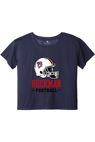Beckman Patriots Ladies PosiCharge® Draft Crop Tee - Lifestyle Helmet Pride Edition