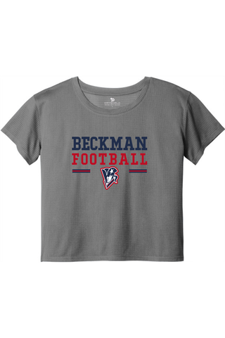 Beckman Patriots Ladies PosiCharge® Draft Crop Tee - Lifestyle Beckman Football Edition