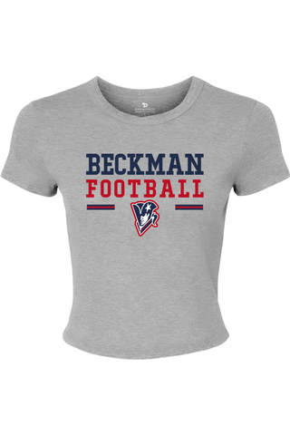 Beckman Patriots Women's Micro Rib Baby Tee - Lifestyle Beckman Football Edition