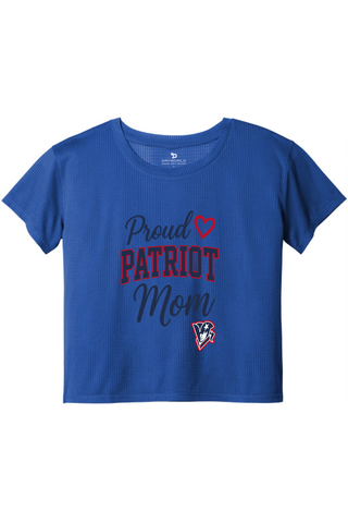 Beckman Patriots Ladies PosiCharge® Draft Crop Tee - Lifestyle Patriot Mom Edition