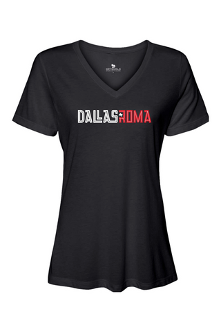 Roma FC Women’s Relaxed Jersey Short Sleeve V-Neck T-Shirt
