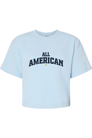 ALL AMERICAN Women's French Terry Mid-Length Boxy Top - Lifestyle Behind The Game