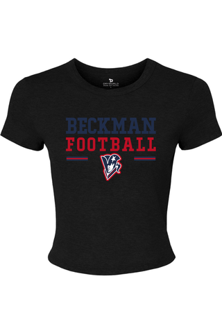 Beckman Patriots Women's Micro Rib Baby Tee - Lifestyle Beckman Football Edition