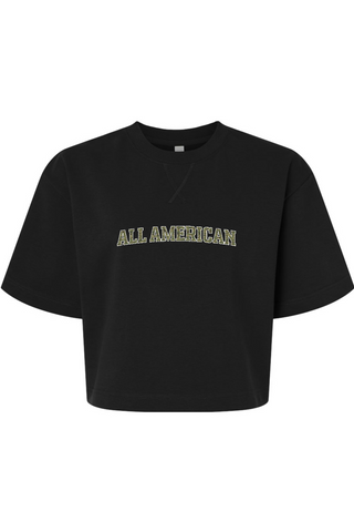 All American Women's French Terry Mid-Length Boxy Top - Lifestyle