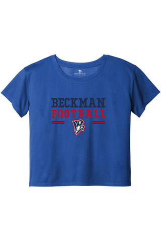 Beckman Patriots Ladies PosiCharge® Draft Crop Tee - Lifestyle Beckman Football Edition