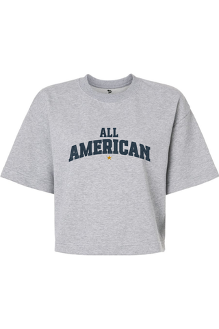 All American Women's French Terry Mid-Length Boxy Top - Lifestyle Beyond The Game