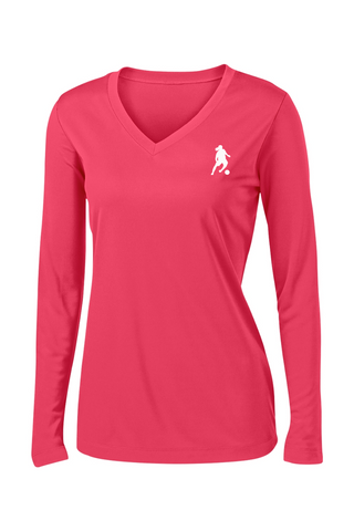 Ronaldinho Team Womens Long Sleeve V-Neck Tee