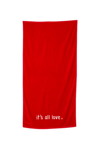 It's All Love Velour Beach Towel