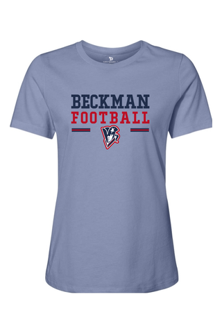 Beckman Patriots Women’s Relaxed Jersey Short Sleeve Tee - Lifestyle Beckman Football Edition